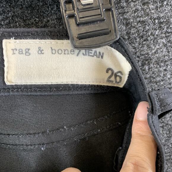 Rag & Bone Women’s Skinny Jeans Zipper Capri Moto Black Size 26 - Picture 4 of 16